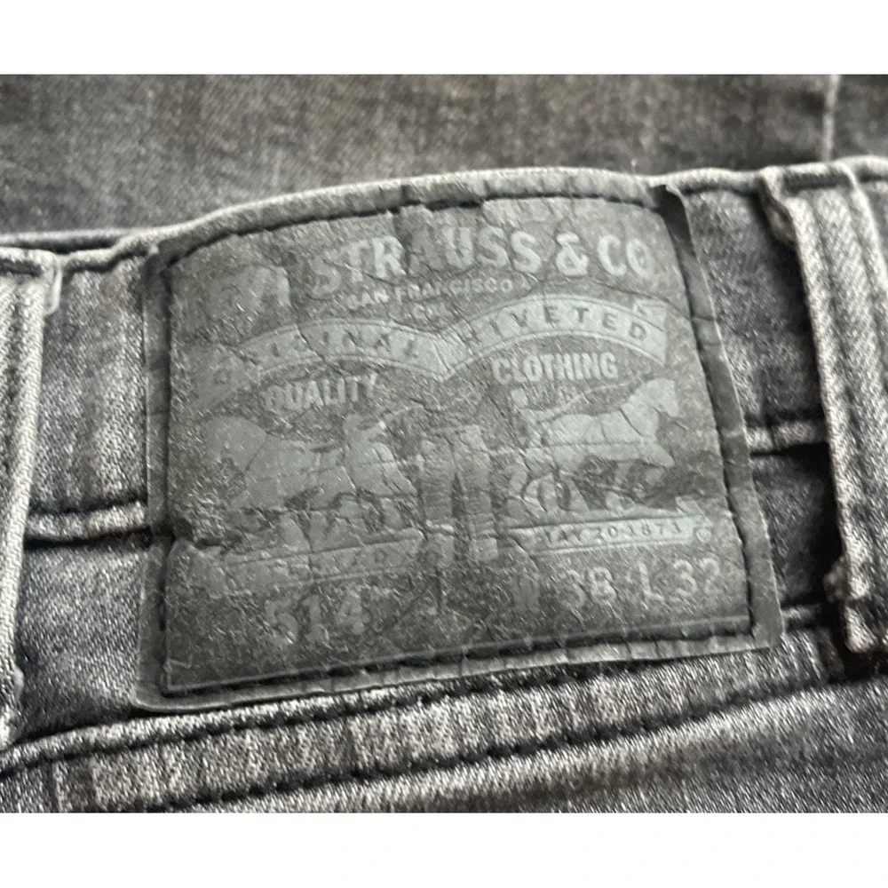 Levi's 514 Straight‎ Leg Denim Jeans Men's 38x32 Stretch Distressed
